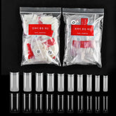 500 PCS 10 Sizes French Square Fake Nails Tips Half Cover Resin Clear Natural Artificial False Nails Tips Manicure Nail Art Tip